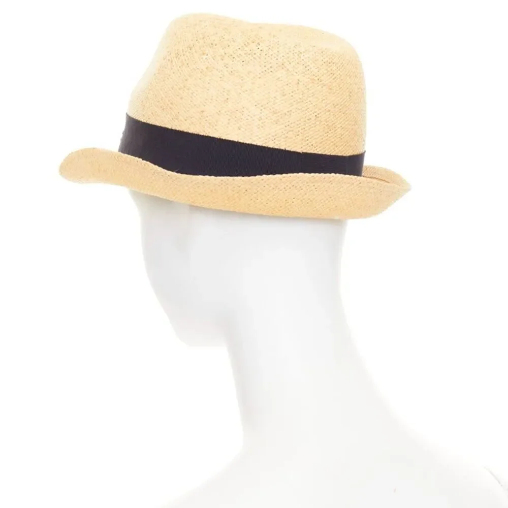 Chanel Straw Raffia CC Trilby Hat